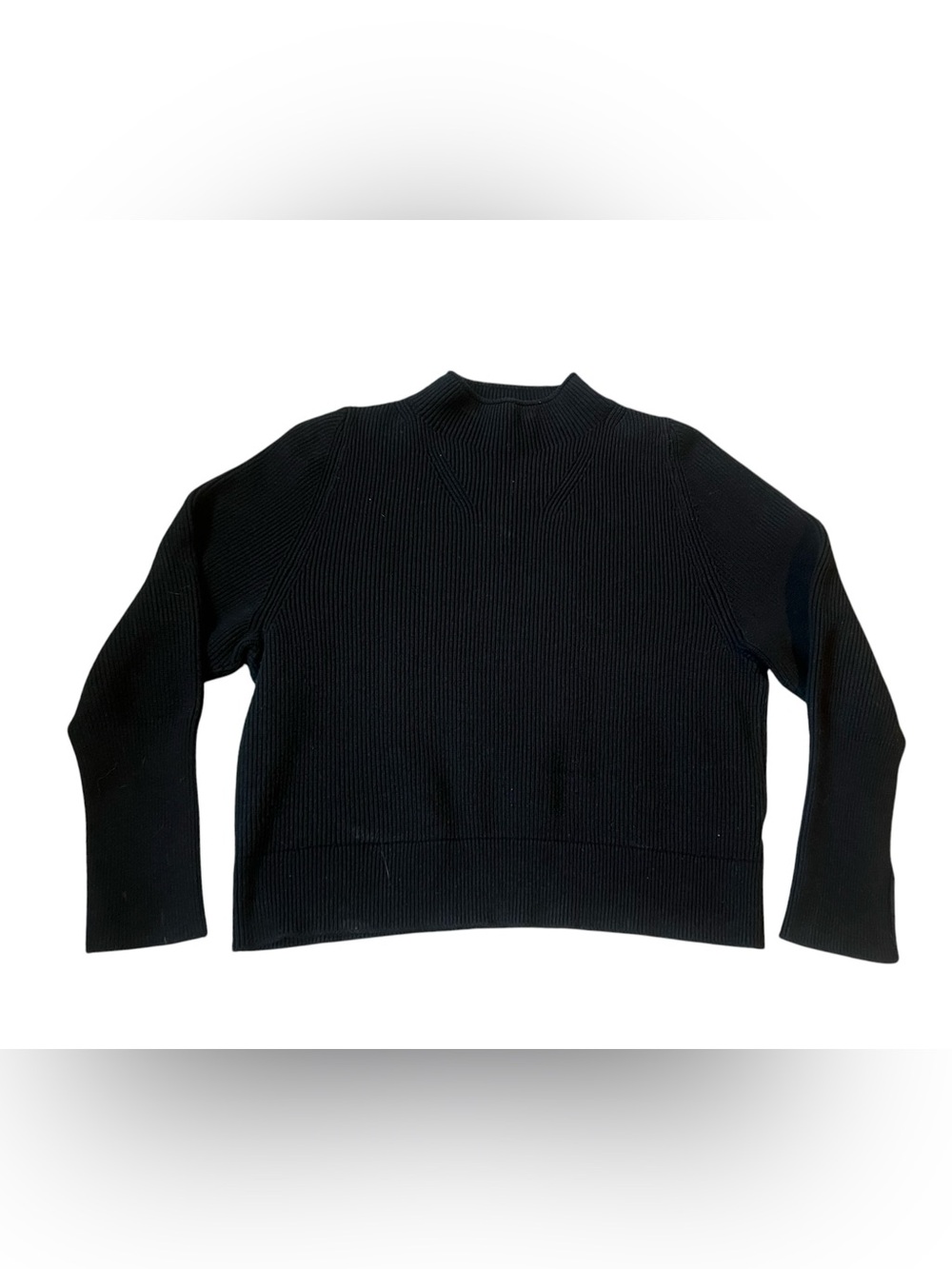 Banana Republic Black Ribbed Cowl-Neck Sweater